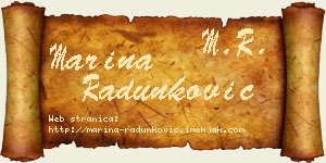 Marina Radunković vizit kartica